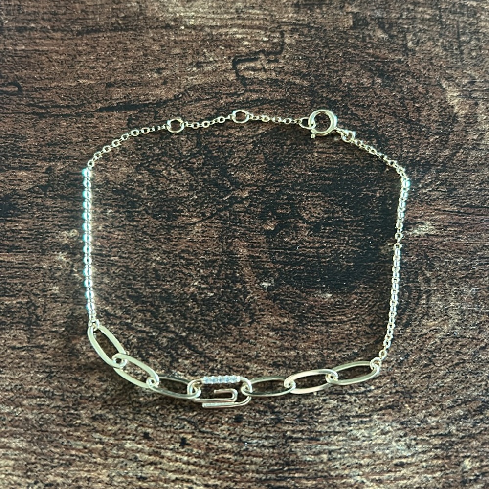 Adina Eden Safety Pin Paperclip Bracelet